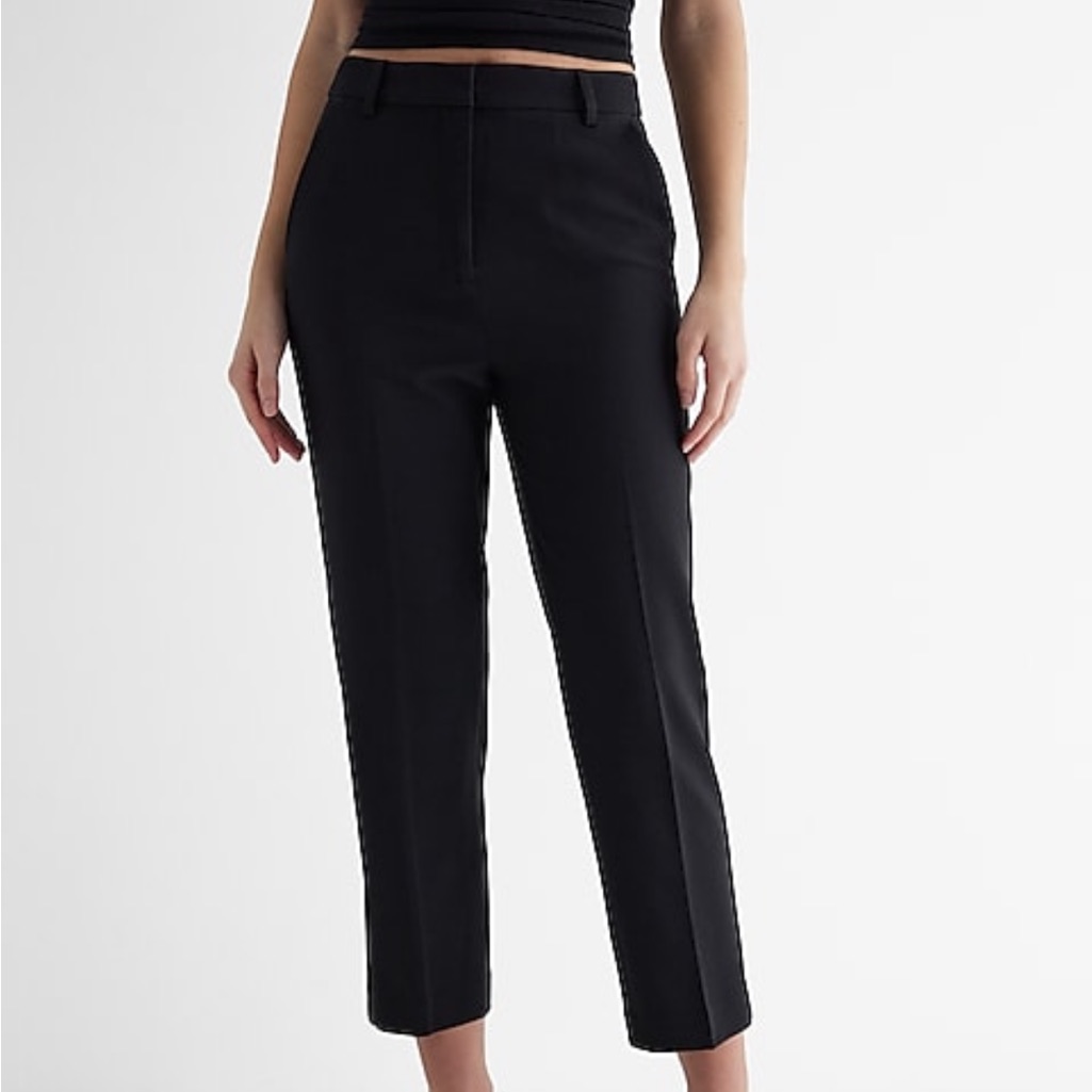 Express Nwt Editor Straight Ankle Super High Rise Size 6 Long - Black